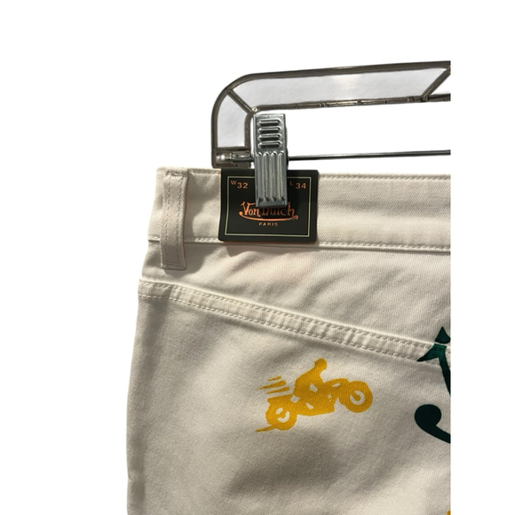 Vintage NWT Von Dutch Flare Logo Denim Jeans Size 32 Motorcycle Y2K Dead Stock - Picture 9 of 11